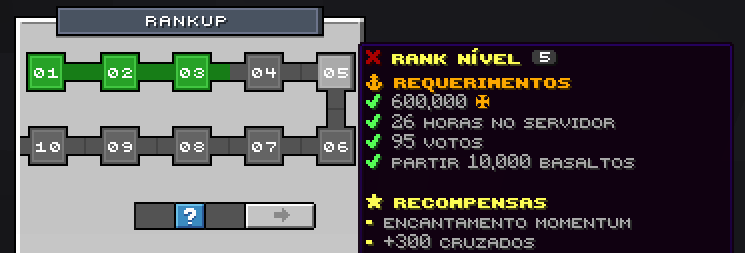 Menu de rankup