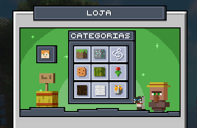 Menu principal da loja